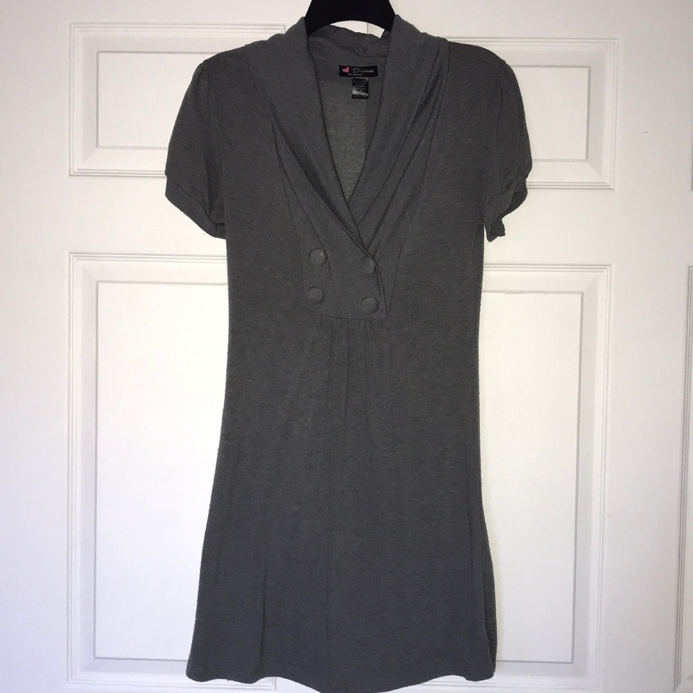 Gray short sleeve sweater dress